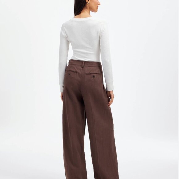 NWT Madewell Harlow Wide-Leg Pant in Drapey Twill in Dark Carob Size P6 - Picture 5 of 6